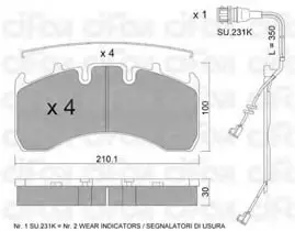 Комплект тормозных колодок, дисковый тормоз CIFAM 8226501K (фото 1)
