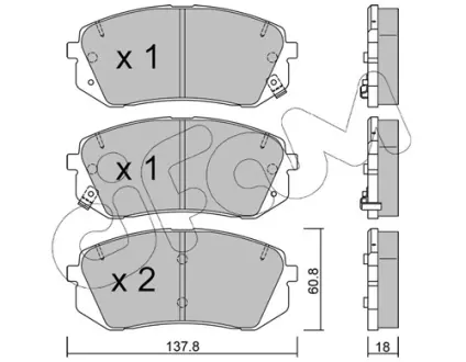 HYUNDAI Гальмівні колодки KONA (OS, OSE, OSI) EV 18-, SONATA VII (LF) 2.4 14-, TUCSON (TL, TLE) 1.6 CRDi 18- CIFAM 8227831