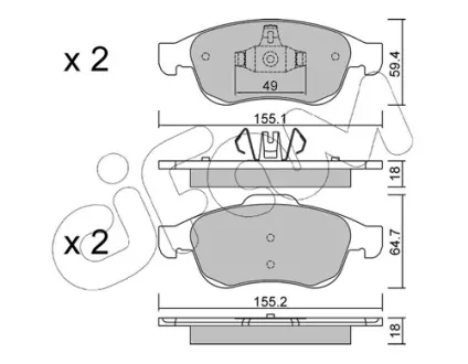 Гальмівні колодки пер. Megane 09-/Duster 10-/Dokker 13- CIFAM 8228170