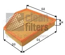 Фільтр повітряний BMW 1 (F20)/2 (F23)/3 (F31)/4 (F36) 2.0/3.0 15- CLEAN FILTERS MA 3492