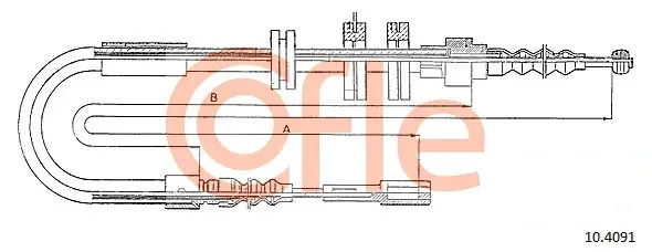 Трос ручного гальма Audi 100/200 Quattro 1.8-2.3 08.83-12.91 COFLE 10.4091 (фото 1)
