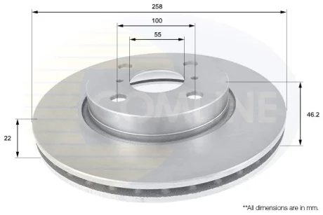 Comline - Диск гальмівний вентильований з покриттям COMLINE ADC01133V