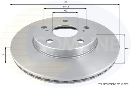 Comline - Диск гальмівний вентильований COMLINE ADC01140V