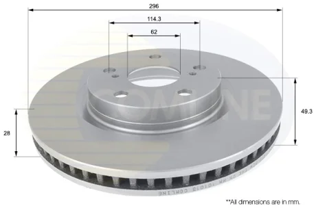 Comline - Диск гальмівний вентильований з покриттям COMLINE ADC01147V