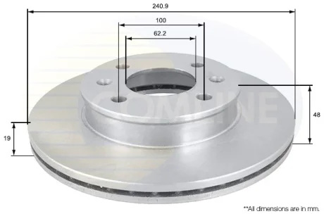 Comline - Диск гальмівний вентильований COMLINE ADC1039V