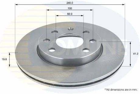 Comline - Диск гальмівний вентильований з покриттям COMLINE ADC1123V