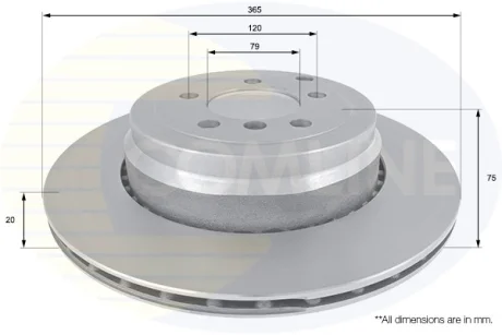 Comline - Диск гальмівний вентильований з покриттям COMLINE ADC1262V