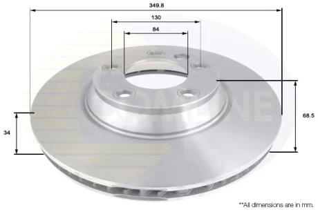Comline - Диск гальмівний вентильований з покриттям COMLINE ADC1459V