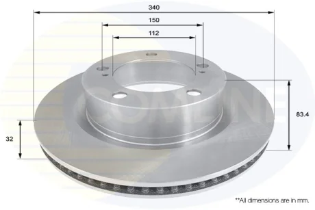 Comline - Диск гальмівний вентильований з покриттям COMLINE ADC2501V