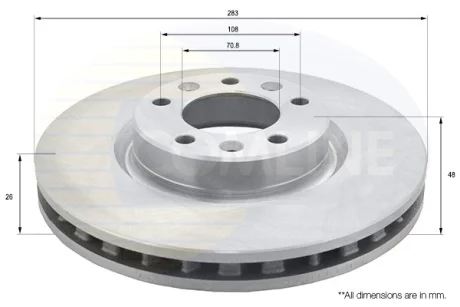 Comline - Диск гальмівний вентильований з покриттям COMLINE ADC2725V