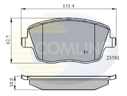 Comline - Гальмівні колодки до дисків COMLINE CBP01147