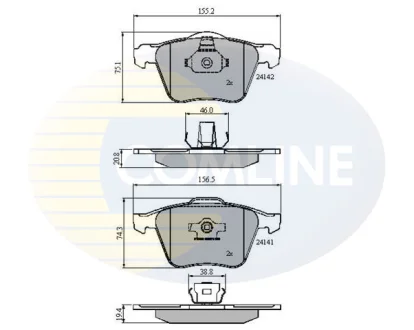 Comline - Гальмівні колодки до дисків COMLINE CBP01280