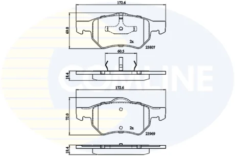 Comline - Гальмівні колодки до дисків COMLINE CBP02222