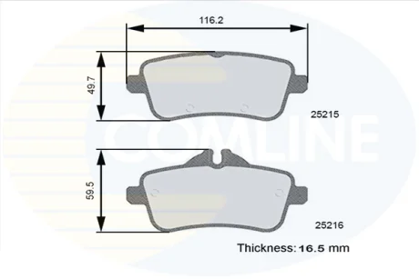 Comline - Гальмівні колодки до дисків COMLINE CBP06121