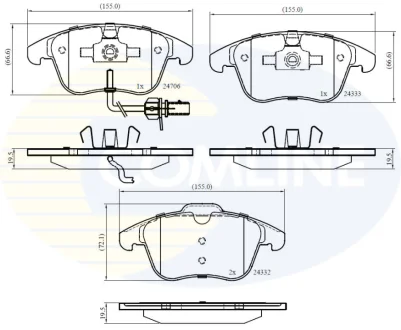 Comline - Гальмівні колодки до дисків COMLINE CBP11591