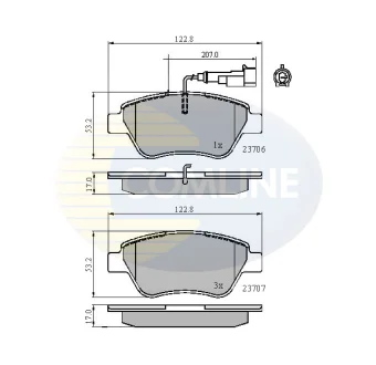 Comline - Гальмівні колодки до дисків COMLINE CBP11702