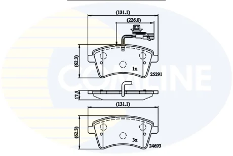 Comline - Гальмівні колодки до дисків COMLINE CBP11707