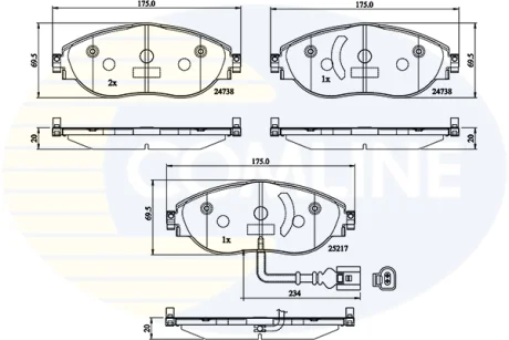 Comline - Гальмівні колодки до дисків COMLINE CBP12201