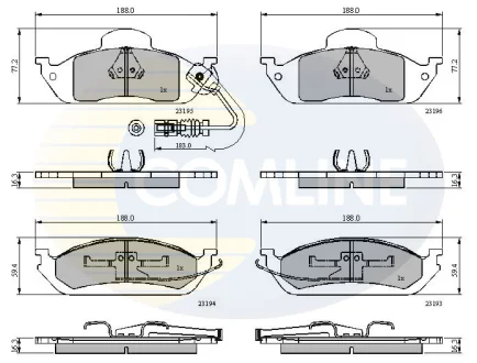 Comline - Гальмівні колодки до дисків COMLINE CBP1911