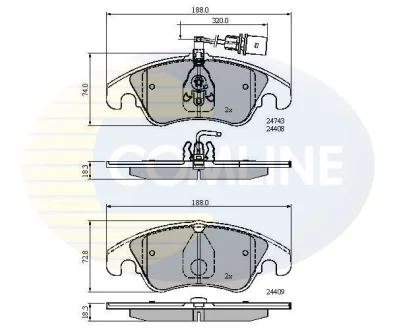 Comline - Гальмівні колодки до дисків COMLINE CBP21789