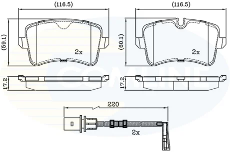 Comline - Гальмівні колодки до дисків COMLINE CBP22121