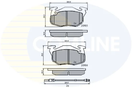 Comline - Гальмівні колодки до дисків COMLINE CBP2258