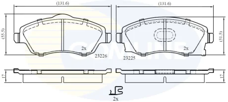 Comline - Гальмівні колодки до дисків COMLINE CBP31112
