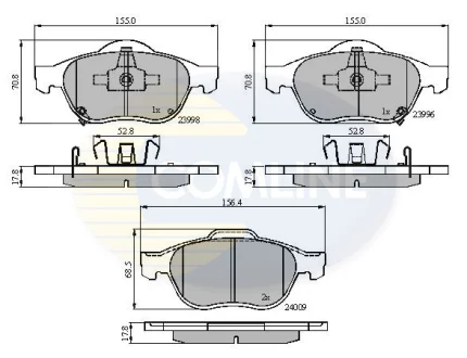 Comline - Гальмівні колодки до дисків COMLINE CBP31249