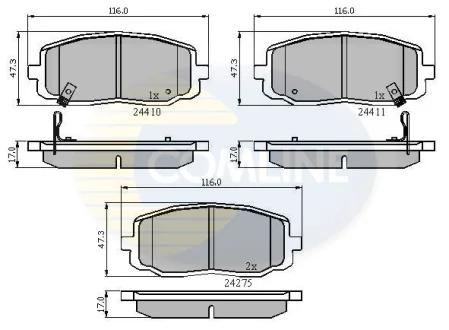 Comline - Гальмівні колодки до дисків COMLINE CBP31319