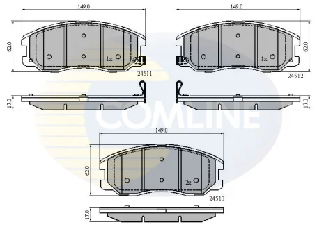 Comline - Гальмівні колодки до дисків COMLINE CBP31582