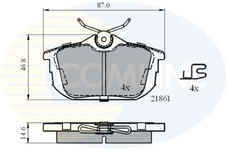 Comline - Гальмівні колодки до дисків COMLINE CBP3945
