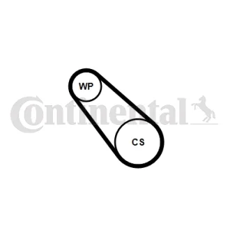 Комплект ремня грм + помпа CONTITECH 3PK725ELASTWP1