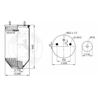 Air spring. Пневморессора CONTITECH 4022NP02