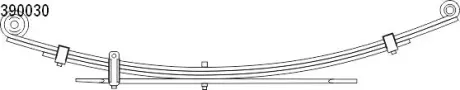 Ресора задня (кількість листів 3+1) 70x530/680 (болт 14 мм) Hyundai H-1 (97-06) 2.4i 4WD, 2.5 CRDi (10.390.030.00) CS Germany CS GERMANY 1039003000