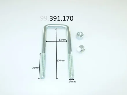Скоба кріплення ресори 170мм M14 ISUZU D-MAX II 1.9D/2.5D 06.12- CS GERMANY 99391170