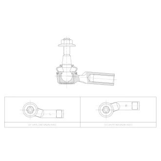 Наконечник тяги рульової R Dodge Dart 13-16 Chrysler 200 15-17 (вир-во) CTR CE1057R