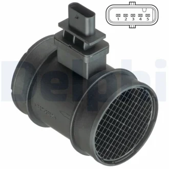 Витратомір повітря (5 pin, модуль) OPEL ASTRA H, ASTRA H CLASSIC, ASTRA H GTC, ASTRA H/KOMBI, CORSA D, ZAFIRA B, ZAFIRA B/MINIVAN 1.7D 08.06- DELPHI AF1039312B1