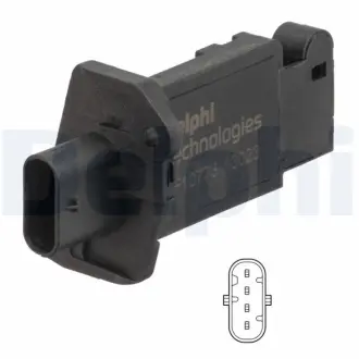 LAND ROVER Витратомір повітря DEFENDER Station Wagon (L663) 19-, RANGE ROVER EVOQUE 18-, RANGE ROVER SPORT II 20- DELPHI AF1077312B1