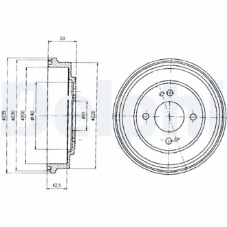Тормозной барабан DELPHI BF208