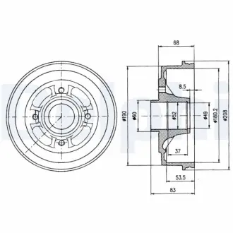 Тормозной барабан DELPHI BF272