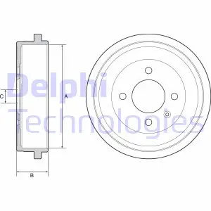 VW гальмівний барабан Polo99-01.Amulet DELPHI BF549