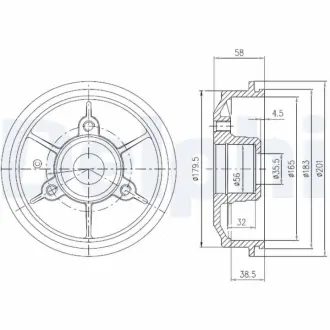 Тормозной барабан DELPHI BFR267