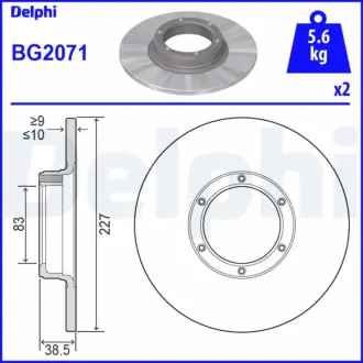 Тормозной диск DELPHI BG2071