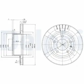 Тормозной диск DELPHI BG2212