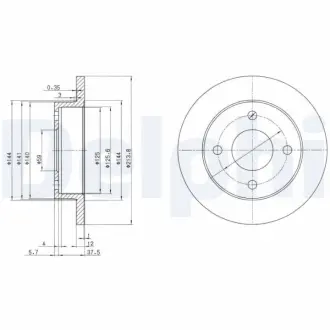 Тормозной диск DELPHI BG2357