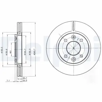 Тормозной диск DELPHI BG2403