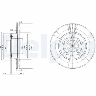 VOLVO диск гальмівний передній 740-760,940-960 DELPHI BG2425C