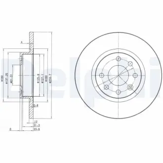 Тормозной диск DELPHI BG2496