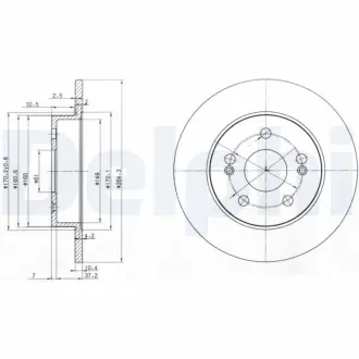 Тормозной диск DELPHI BG2698