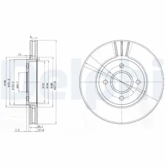 Тормозной диск DELPHI BG2813